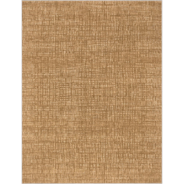 Yellow Abstract Flat-Weave Synthetic 5'3" x 7'3" Area Rug