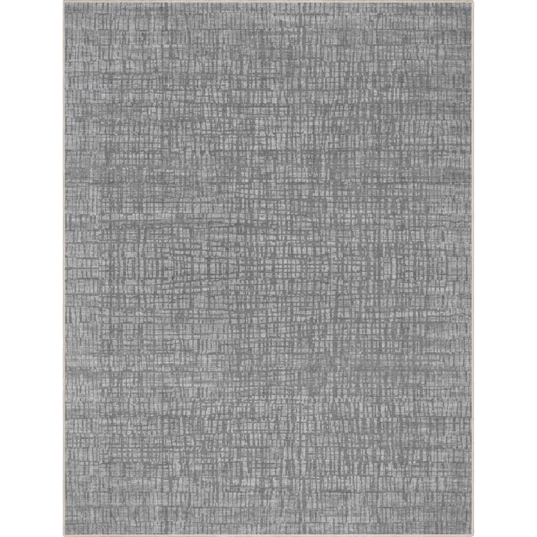 Gray Abstract Geometric Flat-Weave Area Rug 5'3" x 7'3"