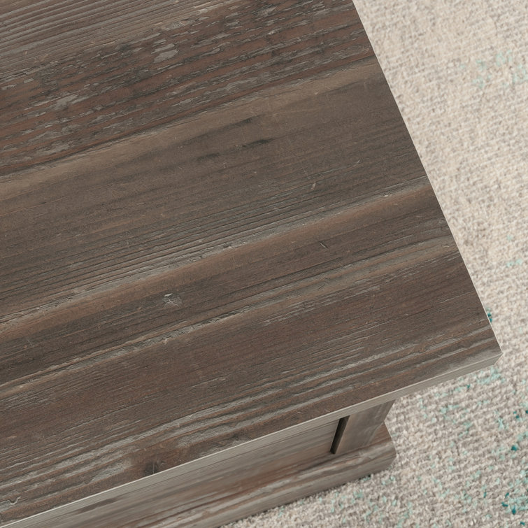 Pebble Pine Square Wood Coffee Table with Storage