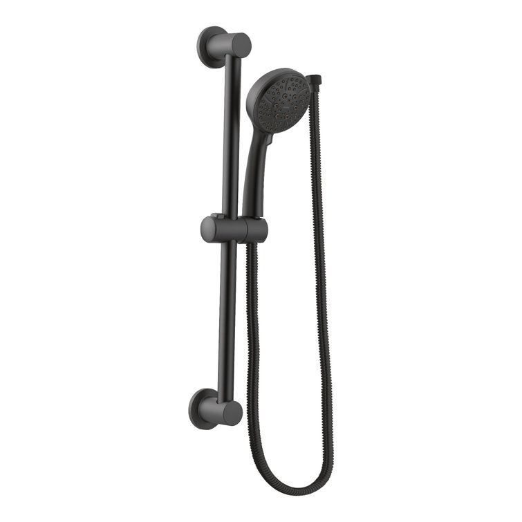 Matte Black Eco-Performance Handheld Showerhead with Slide Bar