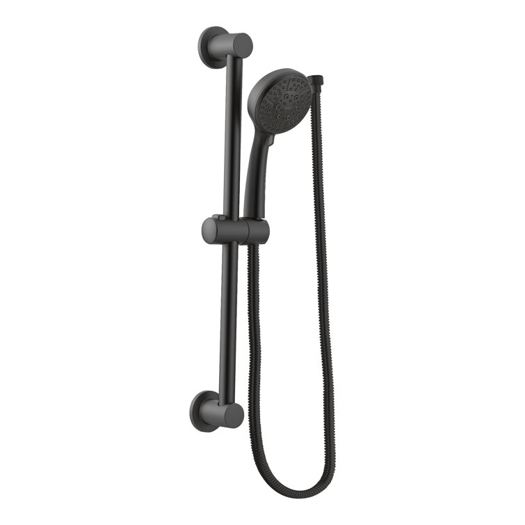 Matte Black Eco-Performance Handheld Showerhead with Slide Bar