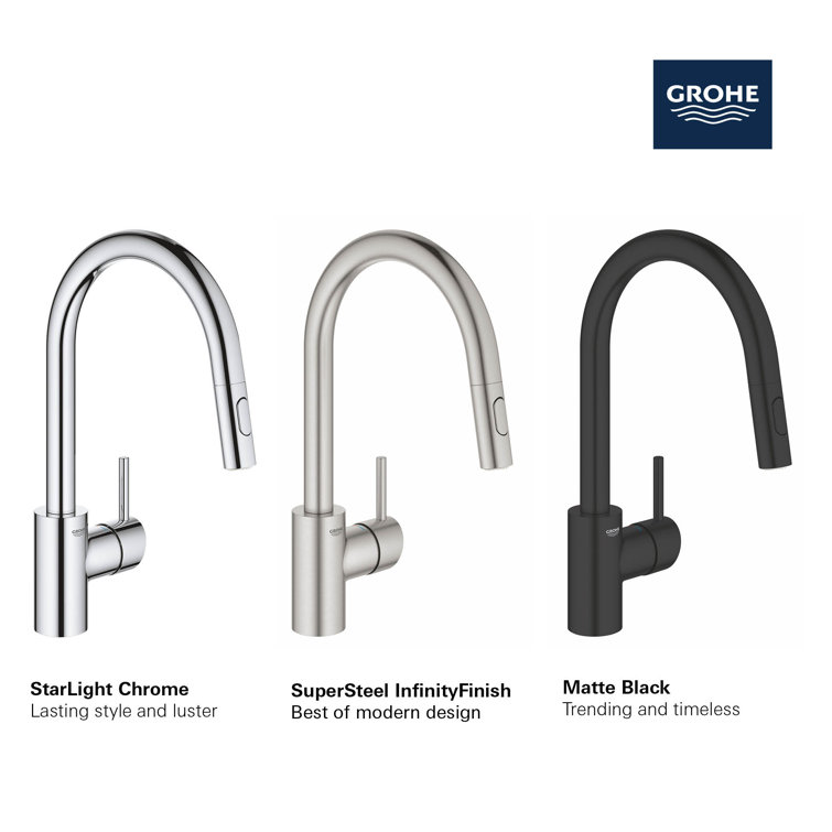Modern 15" Stainless Steel Pull-Down Kitchen Faucet with Dual Spray