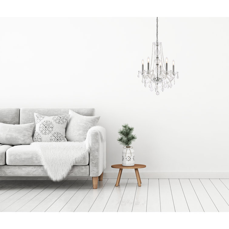 Royal Cut Clear Crystal Chrome 5-Light Chandelier