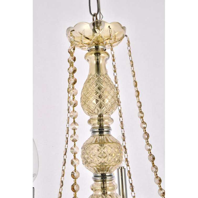 Royal Cut Clear Crystal Chrome 5-Light Chandelier