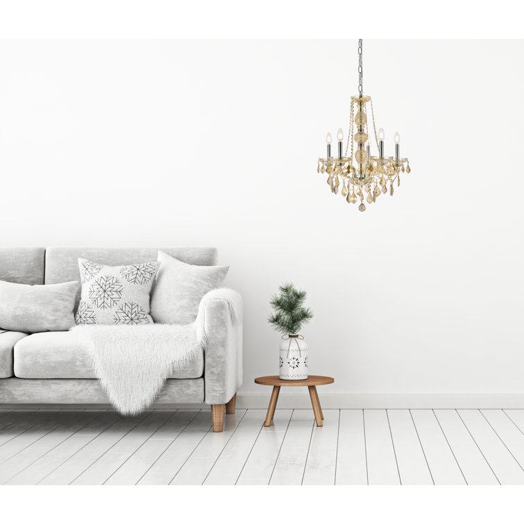 Royal Cut Clear Crystal Chrome 5-Light Chandelier