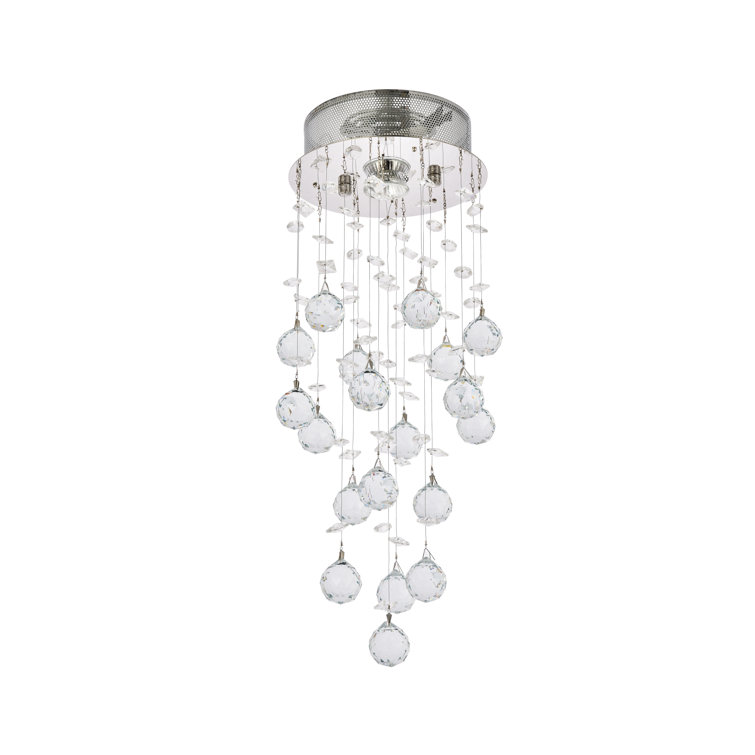 Galaxy Chrome Flush Mount with Clear Royal Cut Crystal