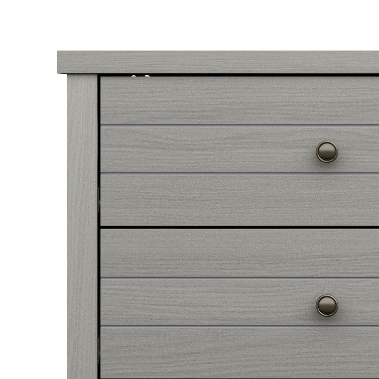 Rustic Gray Coastal Farmhouse 6-Drawer Wood Dresser