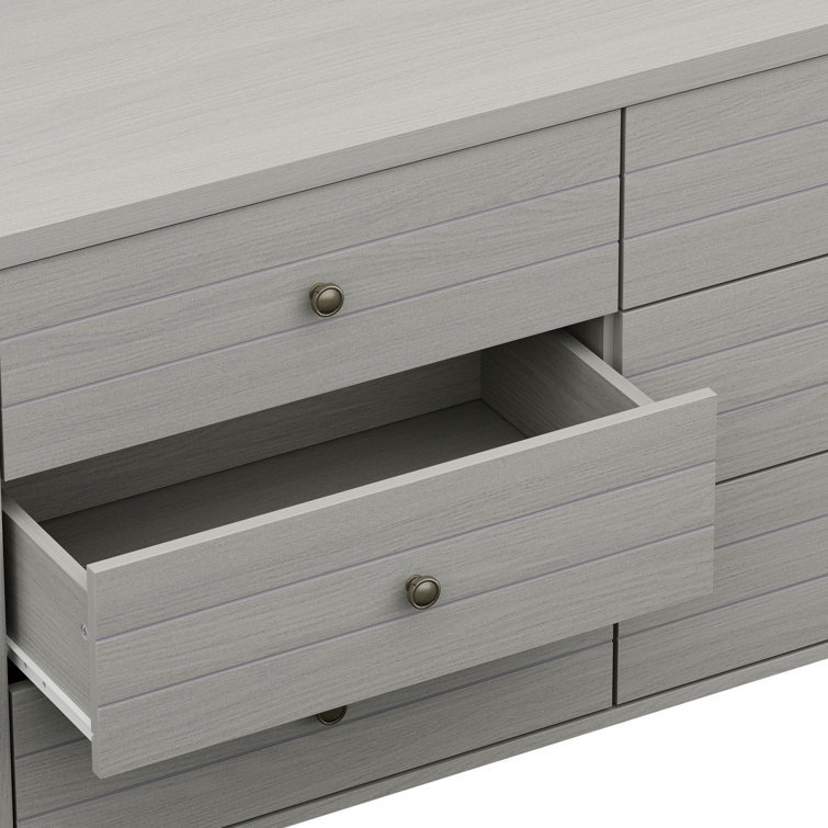 Rustic Gray Coastal Farmhouse 6-Drawer Wood Dresser