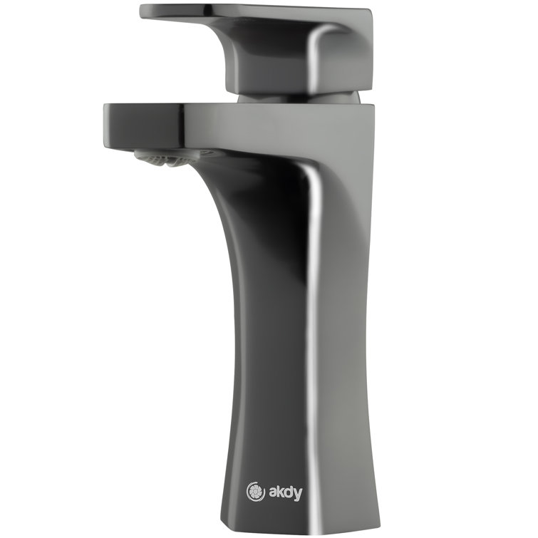 Brushed Gun Black Single Handle Modern Bathroom Faucet