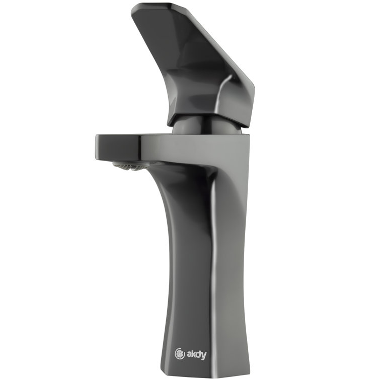 Brushed Gun Black Single Handle Modern Bathroom Faucet