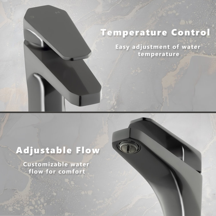 Brushed Gun Black Single Handle Modern Bathroom Faucet
