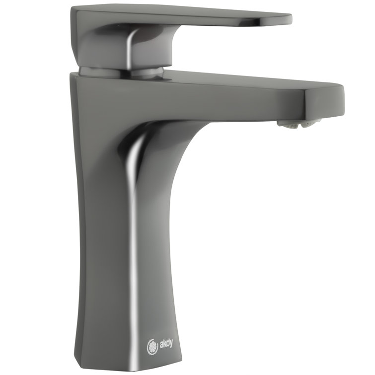 Brushed Gun Black Single Handle Modern Bathroom Faucet