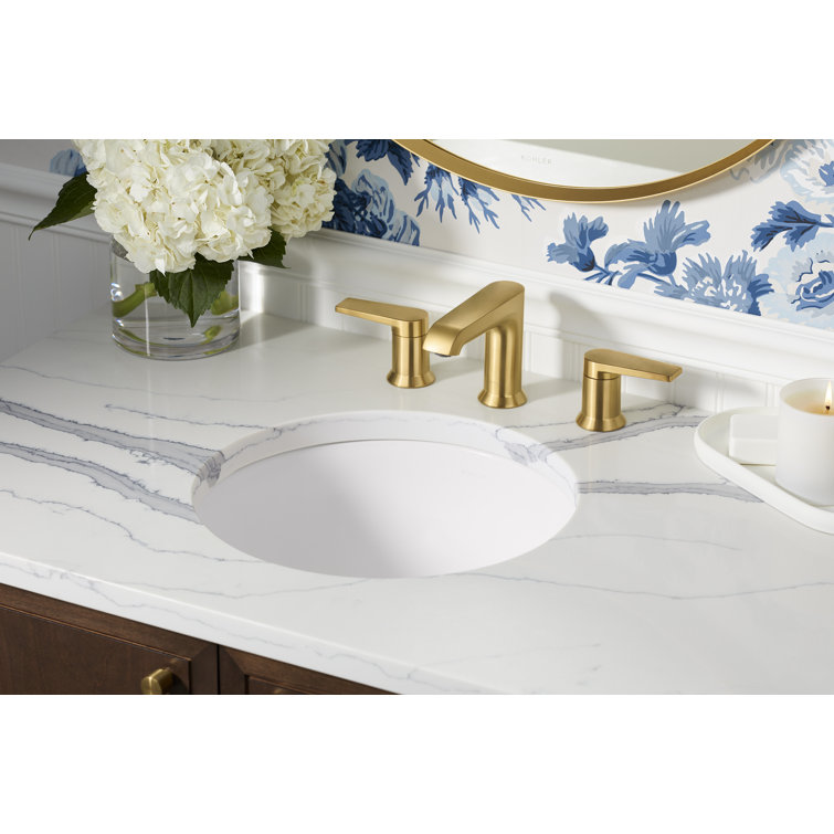 Hint Vibrant Brushed Moderne Brass 8" Widespread Bathroom Faucet
