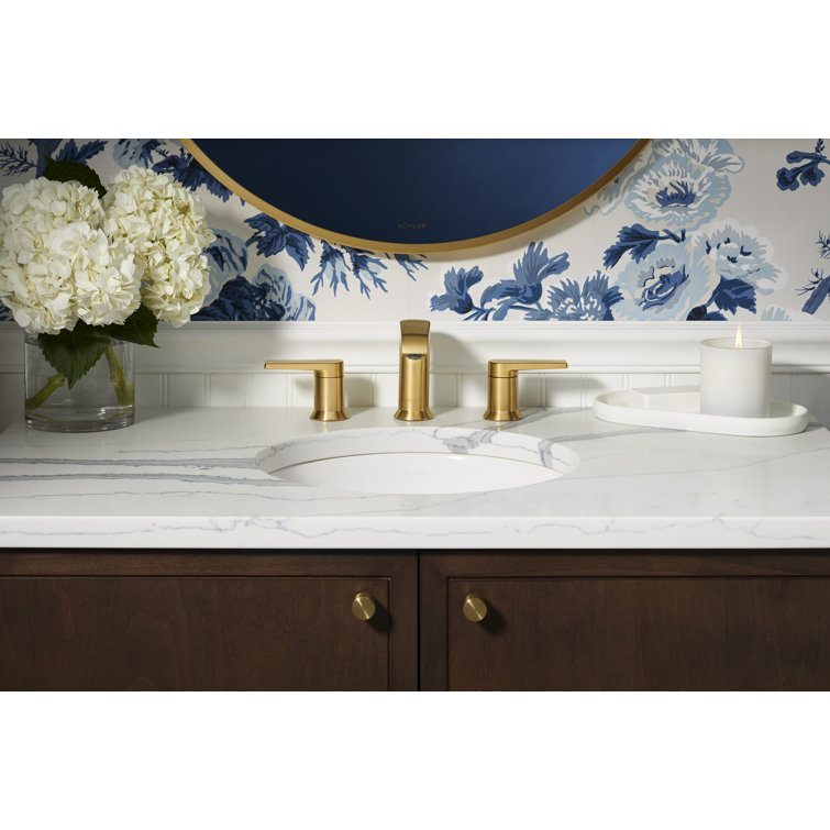 Hint Vibrant Brushed Moderne Brass 8" Widespread Bathroom Faucet