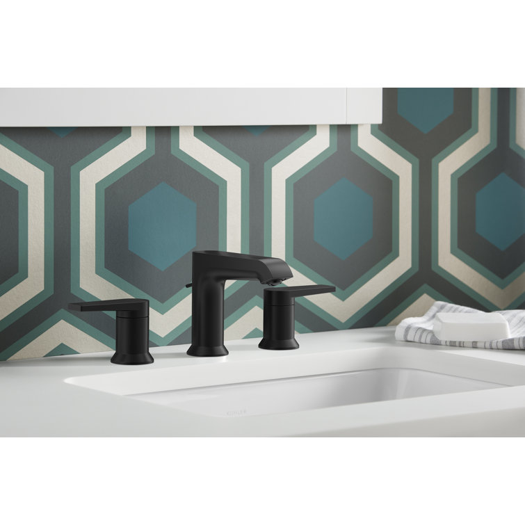 Minimalist Matte Black 2-Handle Widespread Bathroom Faucet