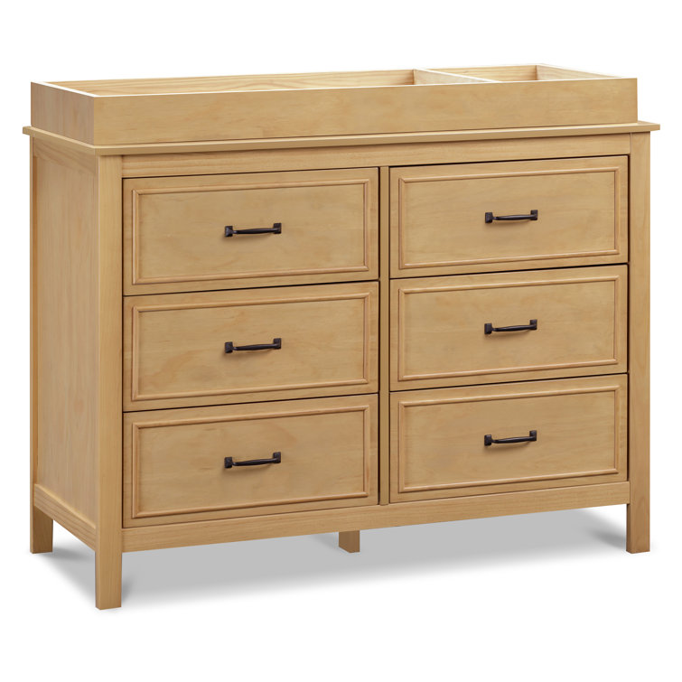 Honey Double Nursery Dresser with Classic Metal Pulls
