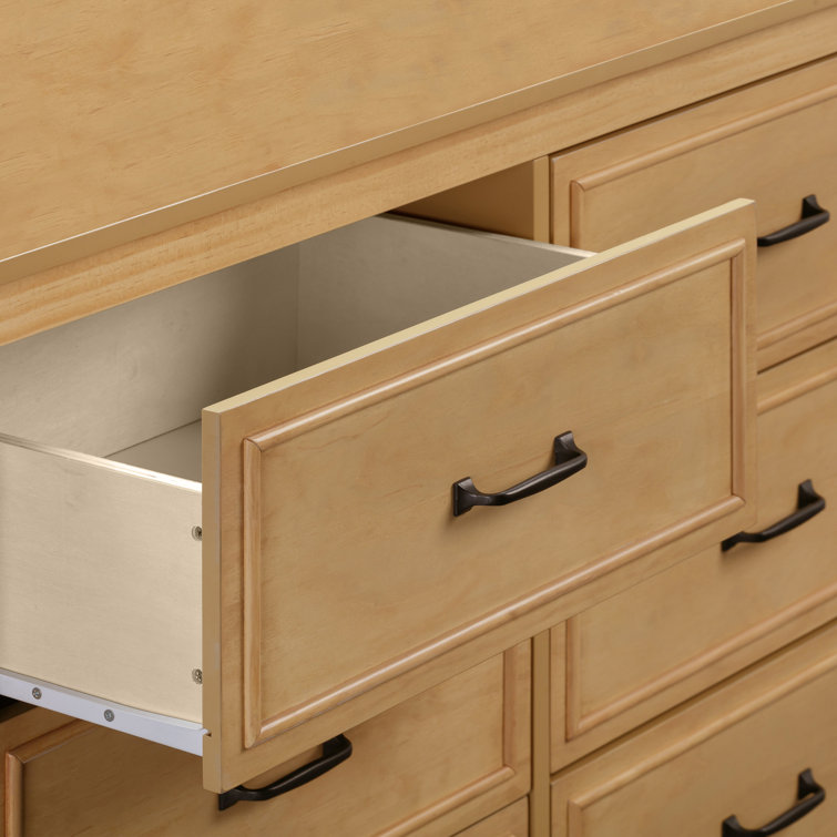 Honey Double Nursery Dresser with Classic Metal Pulls