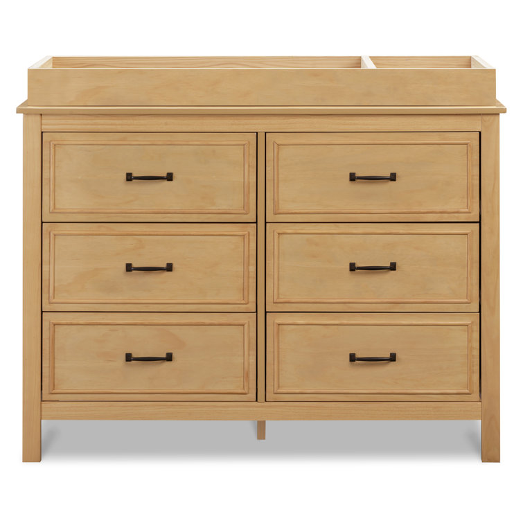 Honey Double Nursery Dresser with Classic Metal Pulls