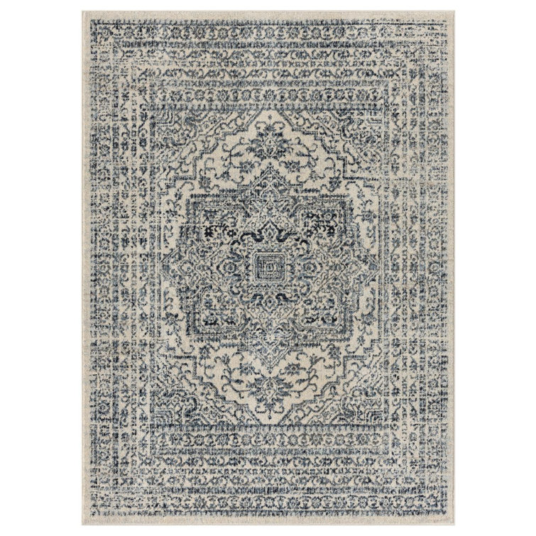 Ivory Moroccan Bohemian 6' x 9' Synthetic Area Rug