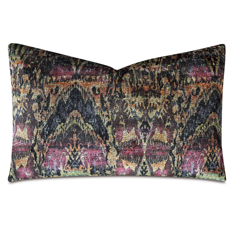 Byzantium Purple and Gold Velvet Rectangular Lumbar Pillow