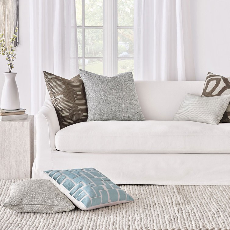 Rectangular Geometric Velvet Lumbar Pillow with Insert