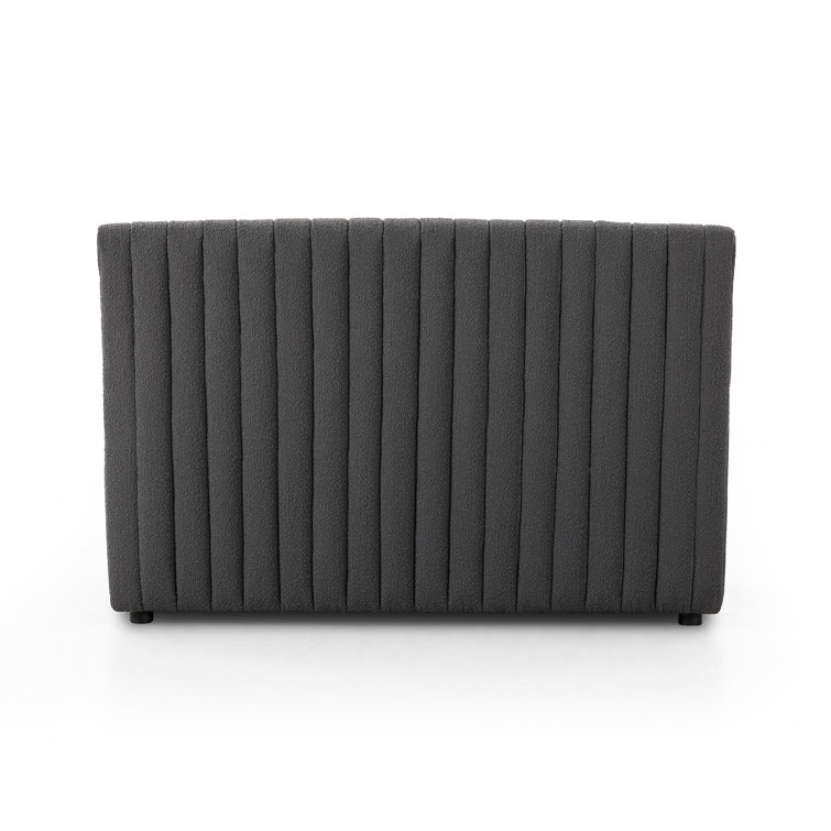 Fiqa Charcoal Tufted Polyester Bench with Block Feet