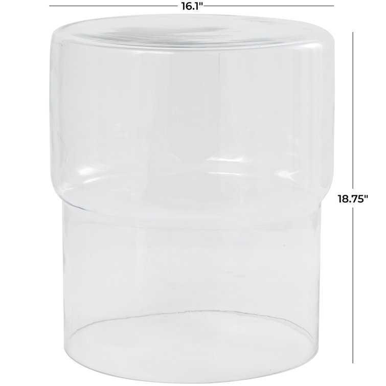 Clear Round Glass Modern End Table