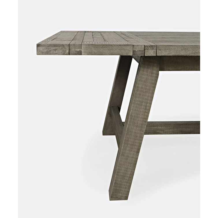 Gray Pine Extendable Trestle Dining Set with 8 Chairs