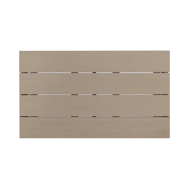 Light Brown Rectangular Teak Outdoor Coffee Table