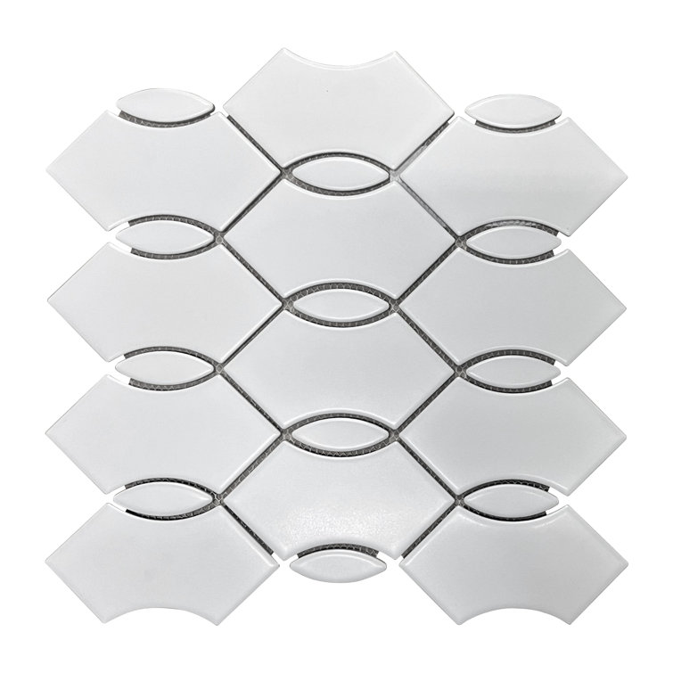 White Porcelain Mosaic Wall & Floor Tile Set with Water Protection