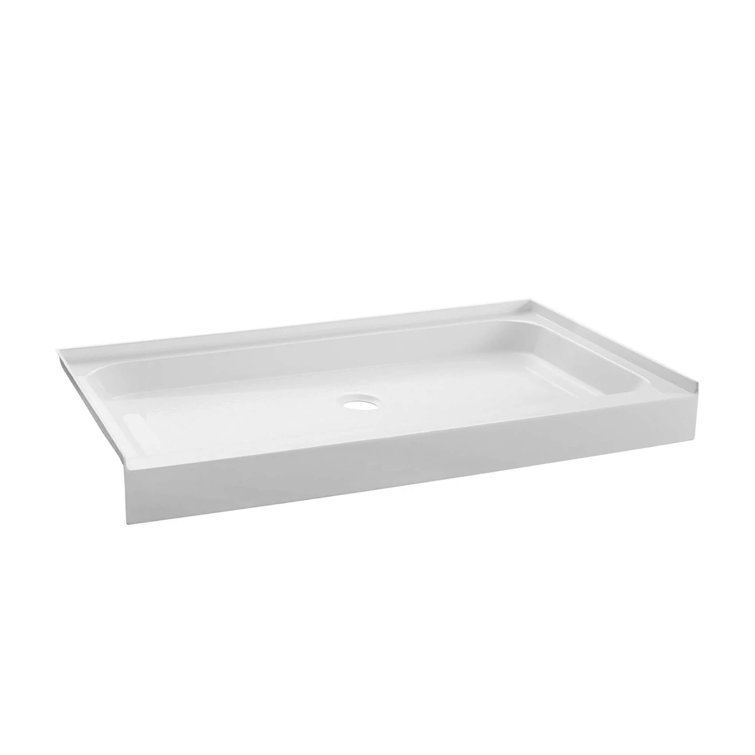 60" x 32" White Acrylic Single Threshold Shower Base