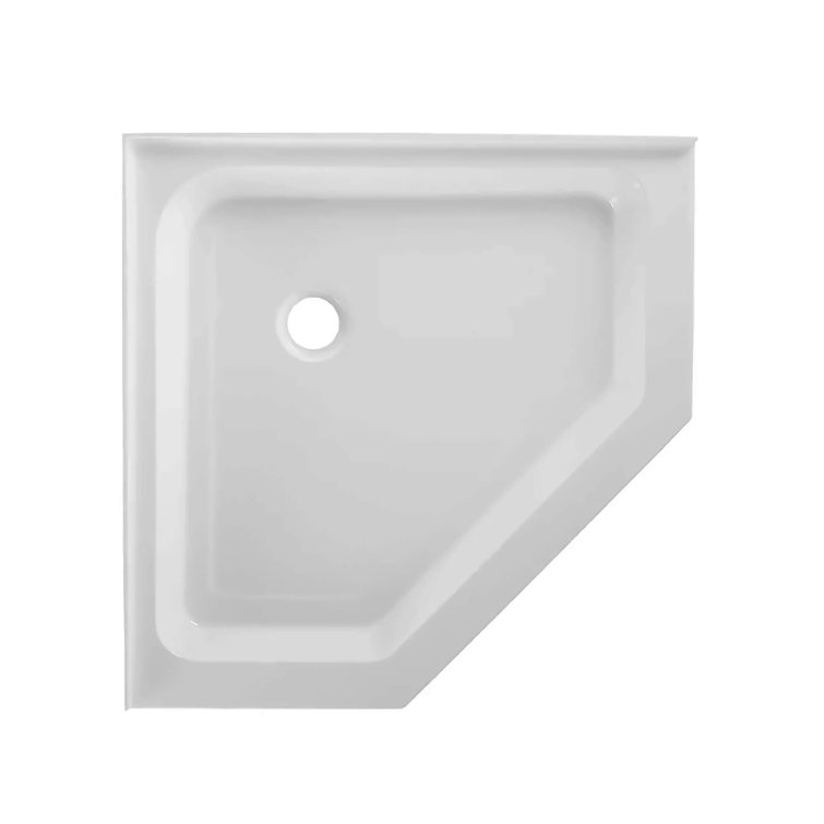 32" White Neo-Angle Acrylic Shower Base with Non-Slip Surface