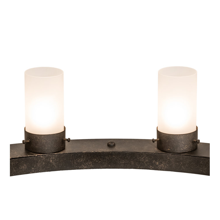 Golden Bronze 18-Light Chandelier with Frosted Glass Shades
