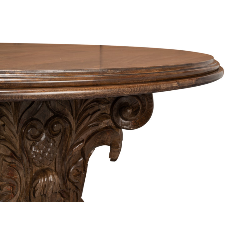 Hestia Round Brown Mango Wood Pedestal Dining Table