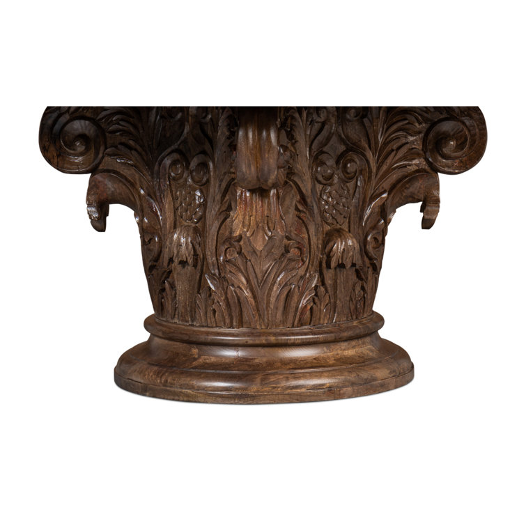 Hestia Round Brown Mango Wood Pedestal Dining Table