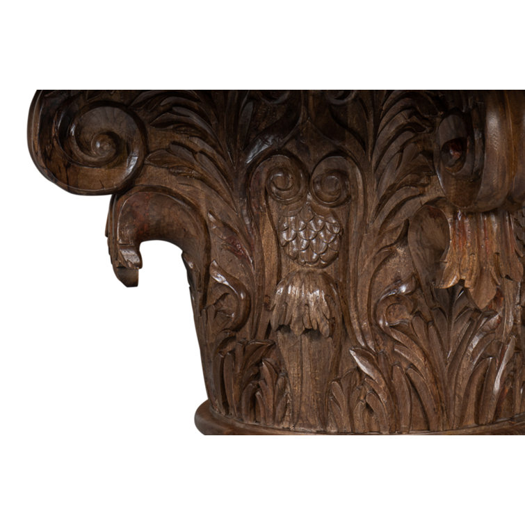 Hestia Round Brown Mango Wood Pedestal Dining Table