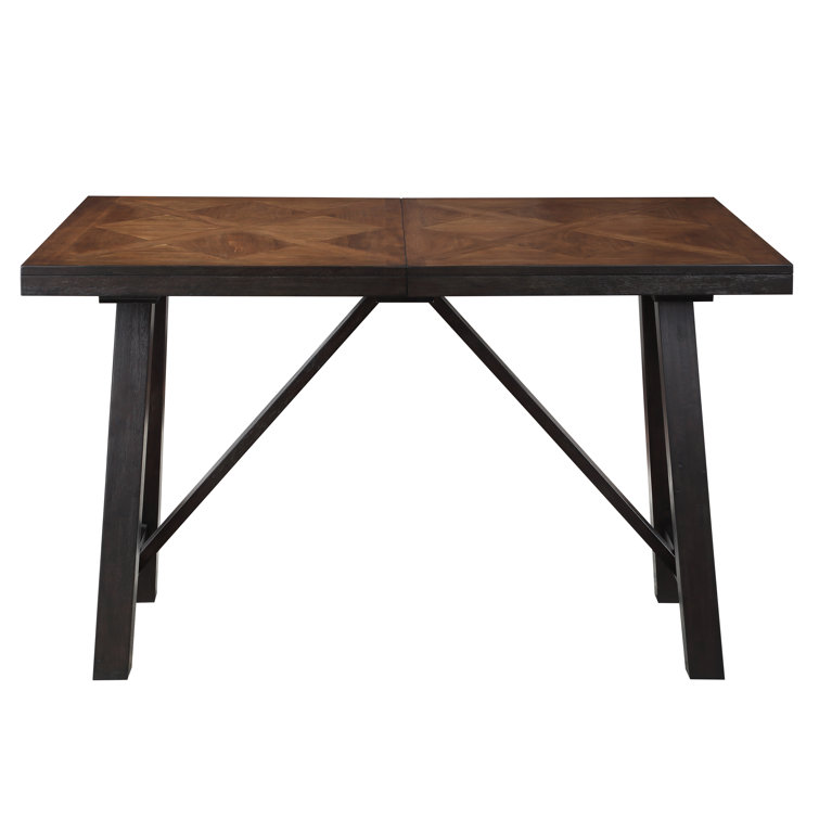 Extendable Brown Wood Counter Height Dining Table