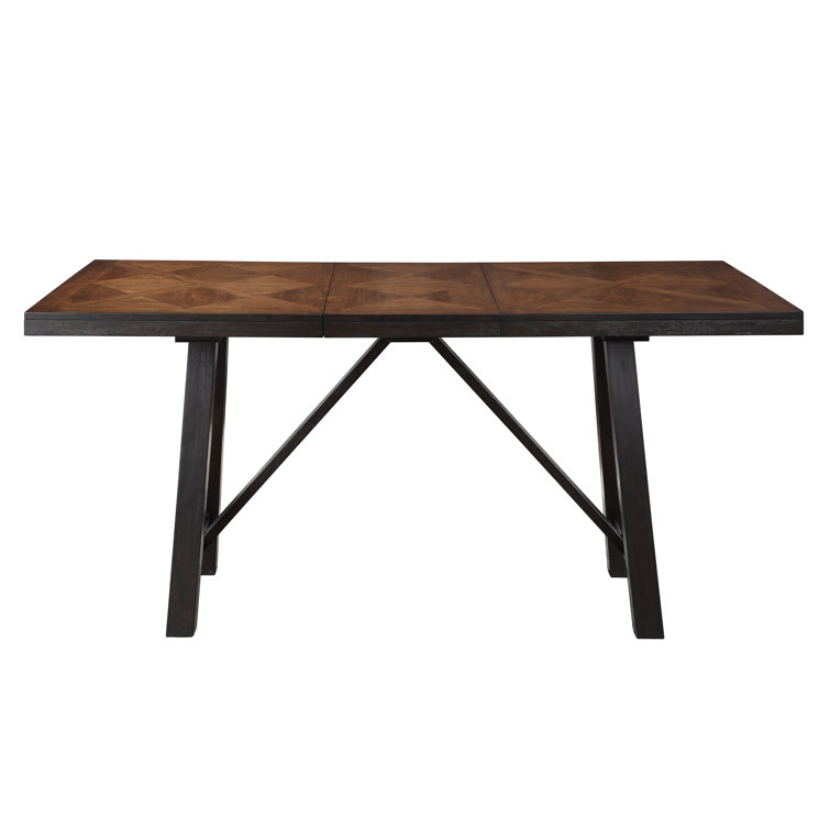 Extendable Brown Wood Counter Height Dining Table
