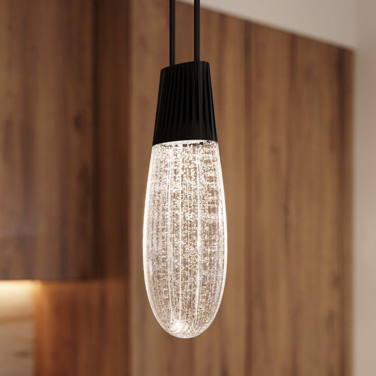 Black Crystal LED Island Pendant Light