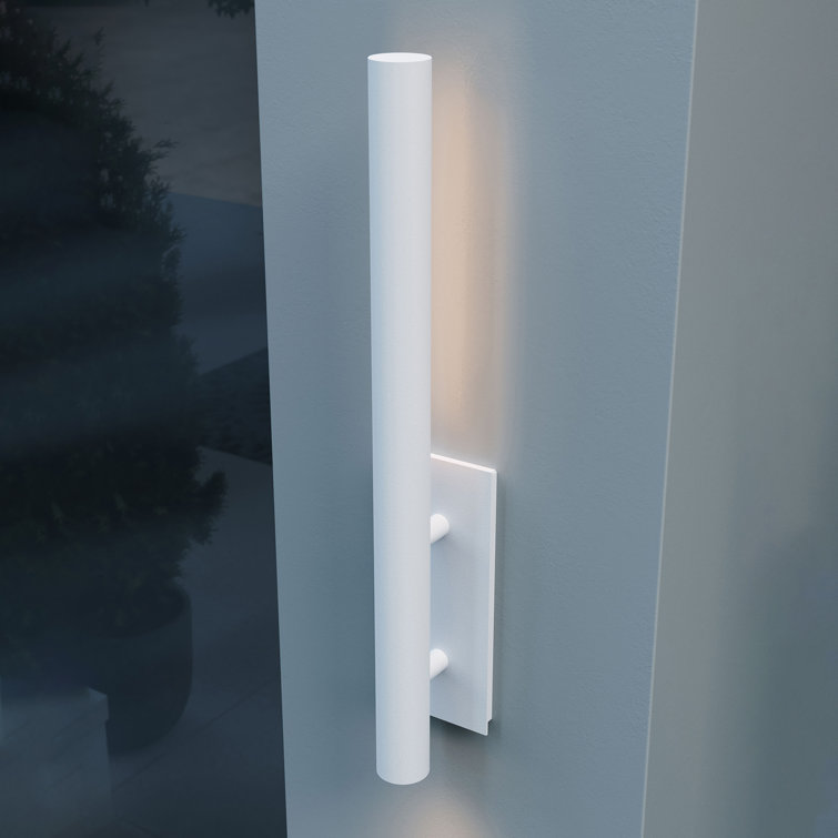 30" White Aluminum Cylinder Dimmable LED Sconce