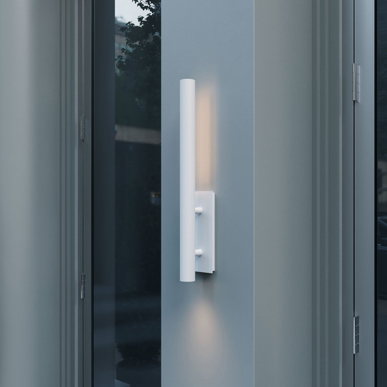 30" White Aluminum Cylinder Dimmable LED Sconce