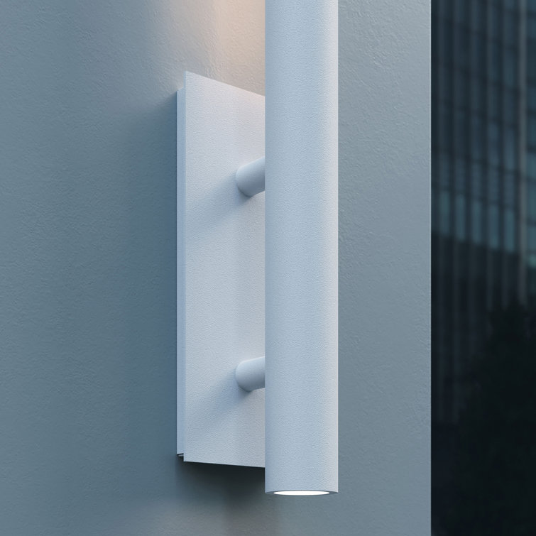 30" White Aluminum Cylinder Dimmable LED Sconce