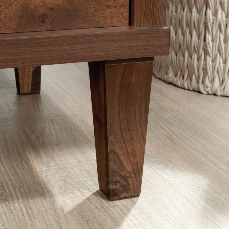 Grand Walnut Contemporary 1-Drawer Nightstand with Open Shelf