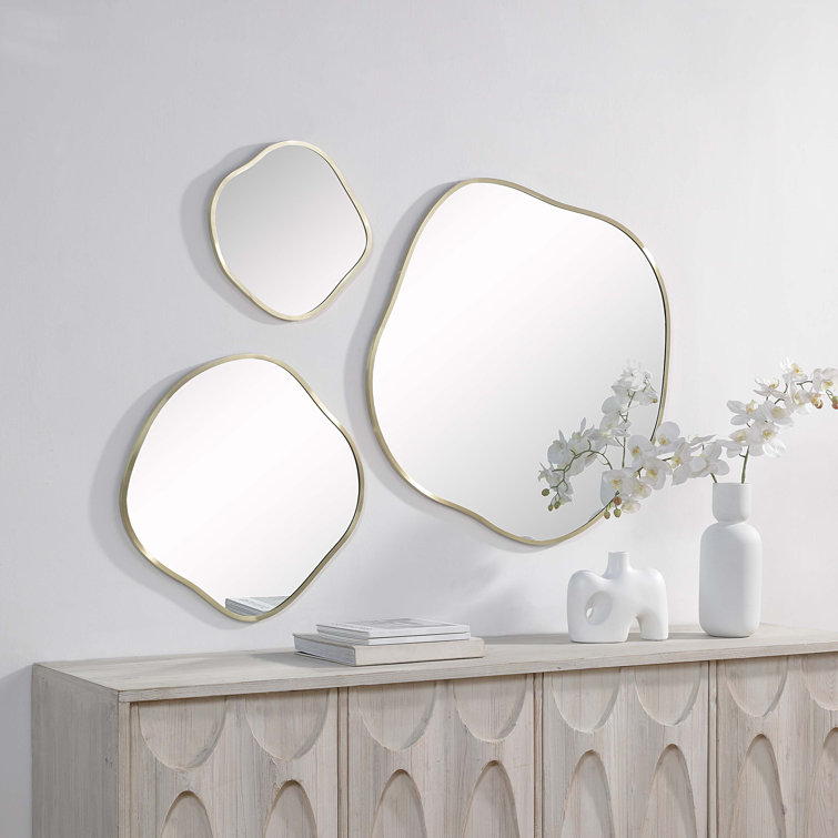Gold and Bronze Asymmetrical Wall Mirror Set
