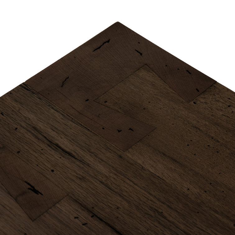 Ebony Rustic Wormwood Oak Dining Bench with Chunky Legs
