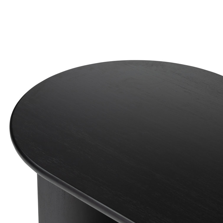 Aged Black Acacia Oval Coffee Table with Storage
