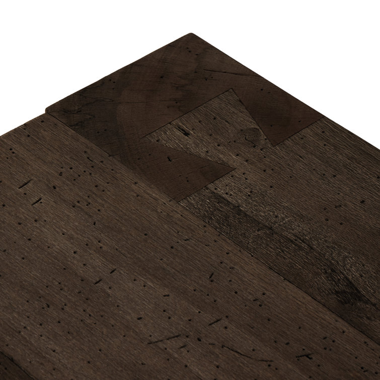 Wesson 35'' Ebony Rustic Wormwood Oak Rectangular Coffee Table with Storage