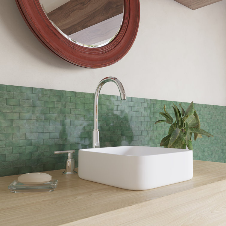 Matte White Solid Surface Square Vessel Bathroom Sink