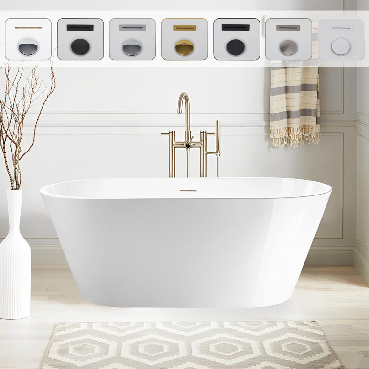 Iris 59" White Freestanding Acrylic Soaking Bathtub