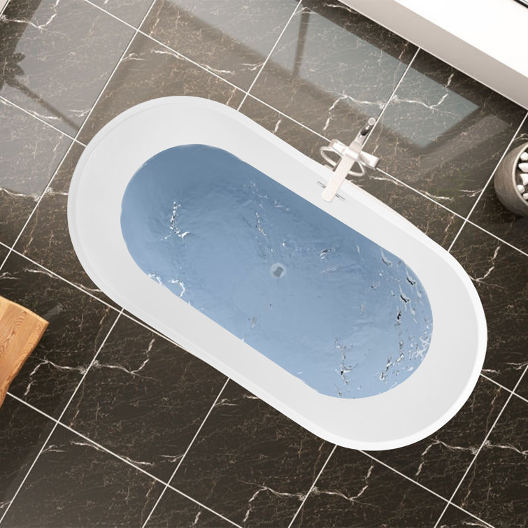67" x 32" White Freestanding Acrylic Soaking Bathtub